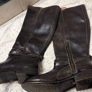 BED|STU Black Leather Ankle Boots